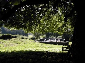 Le tilleul et le vieux lavoir à côté de l'auberge du tilleul.